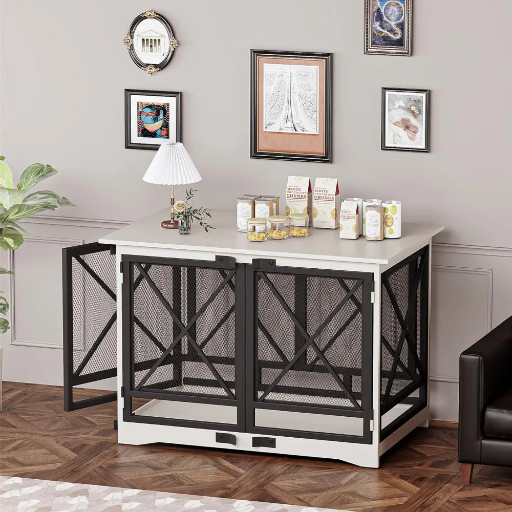 Heavy Duty Wooden Dog Crate End Table For Large Breeds by S And B Enterprise