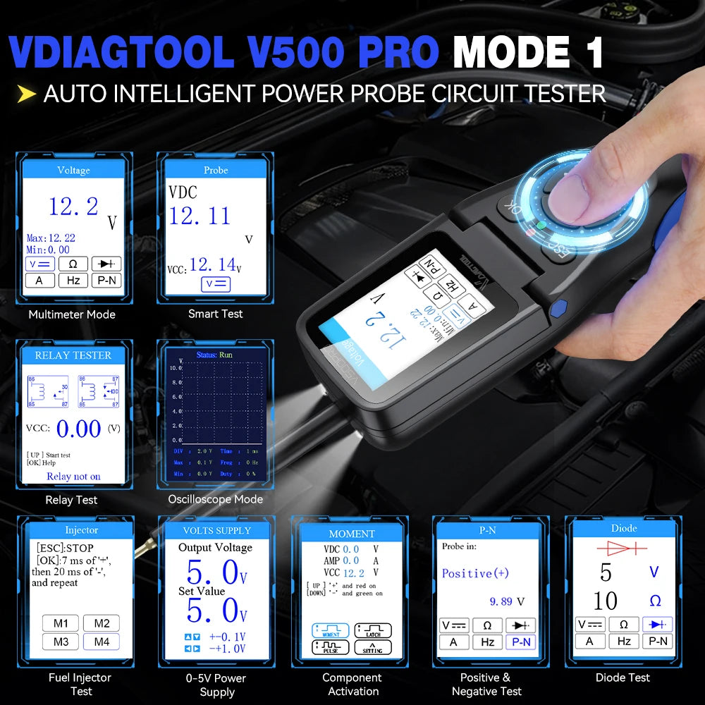 VDIAGTOOL V500PRO 2-In-1 Automotive Power Probe Tool Multimeter