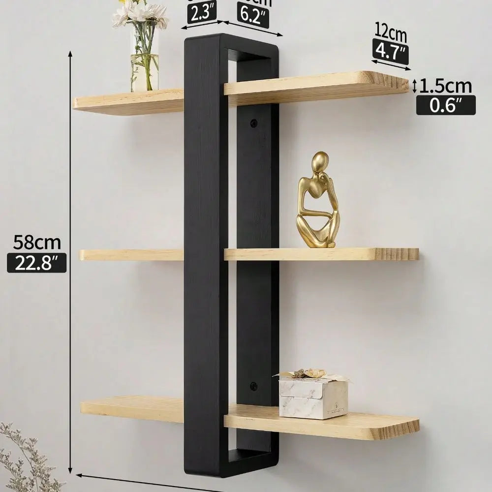 Einzigar Modern Pine Wood Wall Mounted Floating Shelves by S And B Enterprise