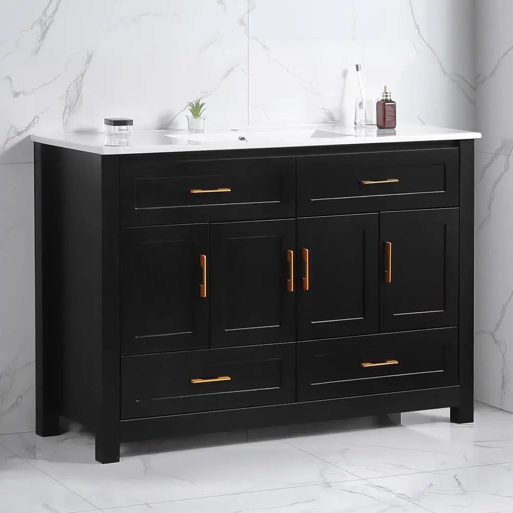 Freestanding Modern Bathroom Vanity With Sink Cabinet And Drawers by S And B Enterprise