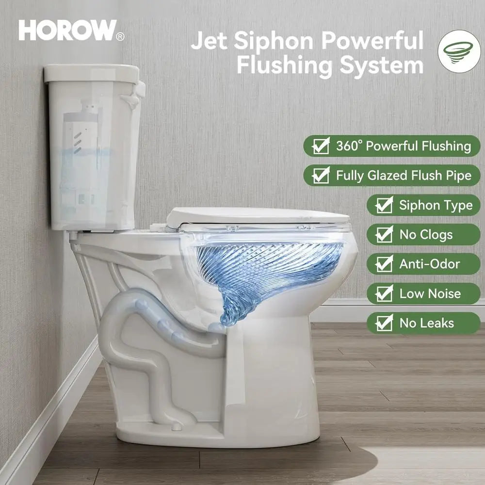 21 Inch Tall Toilets, Extra High Toilets with Comfort Chair Height Seat, 1.28 GPF Single Flush Two-Piece Toilet, 12" Rough In El by S And B Enterprise