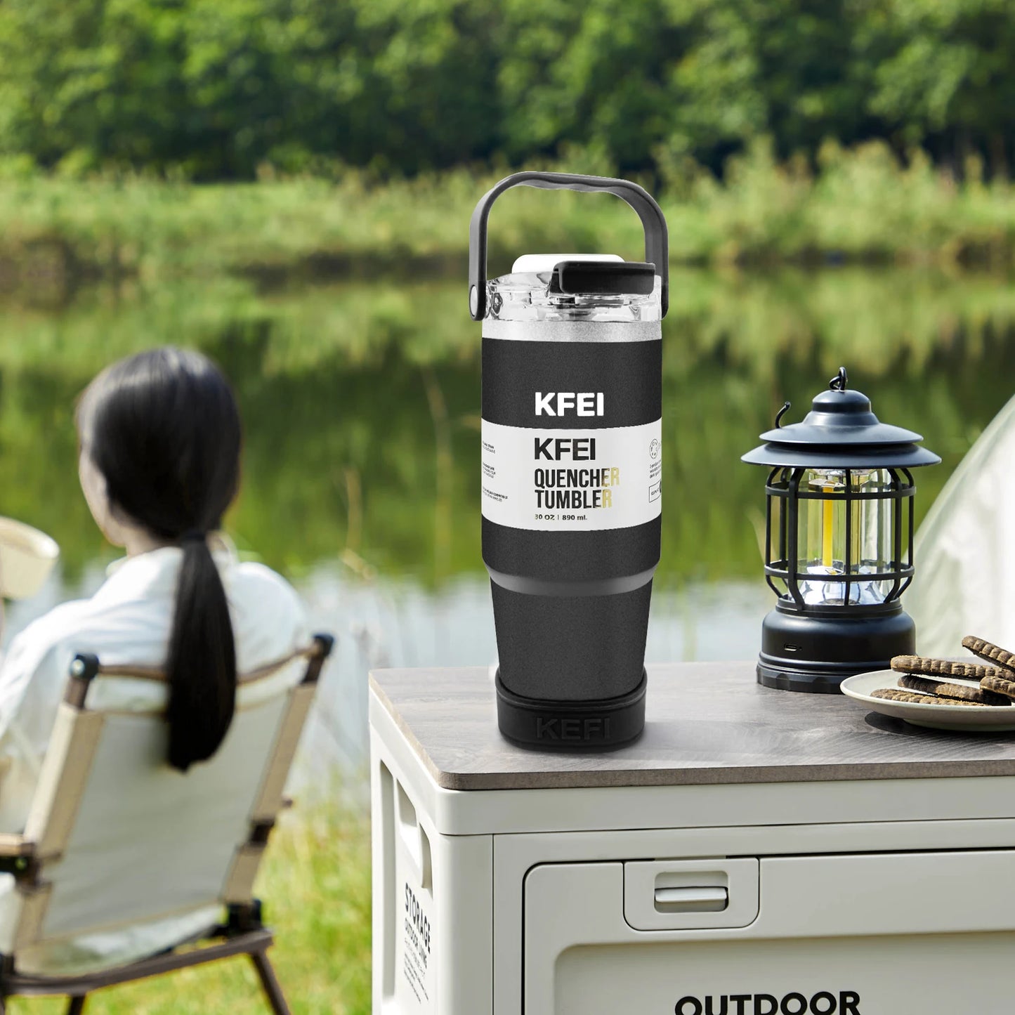 1PCS 30oz Solid Color Double Wall Stainless Tumbler, with Lid And Straw, Keep Warm 12h And Ice 24h, Insulated, Outdoor Stainless by S And B Enterprise