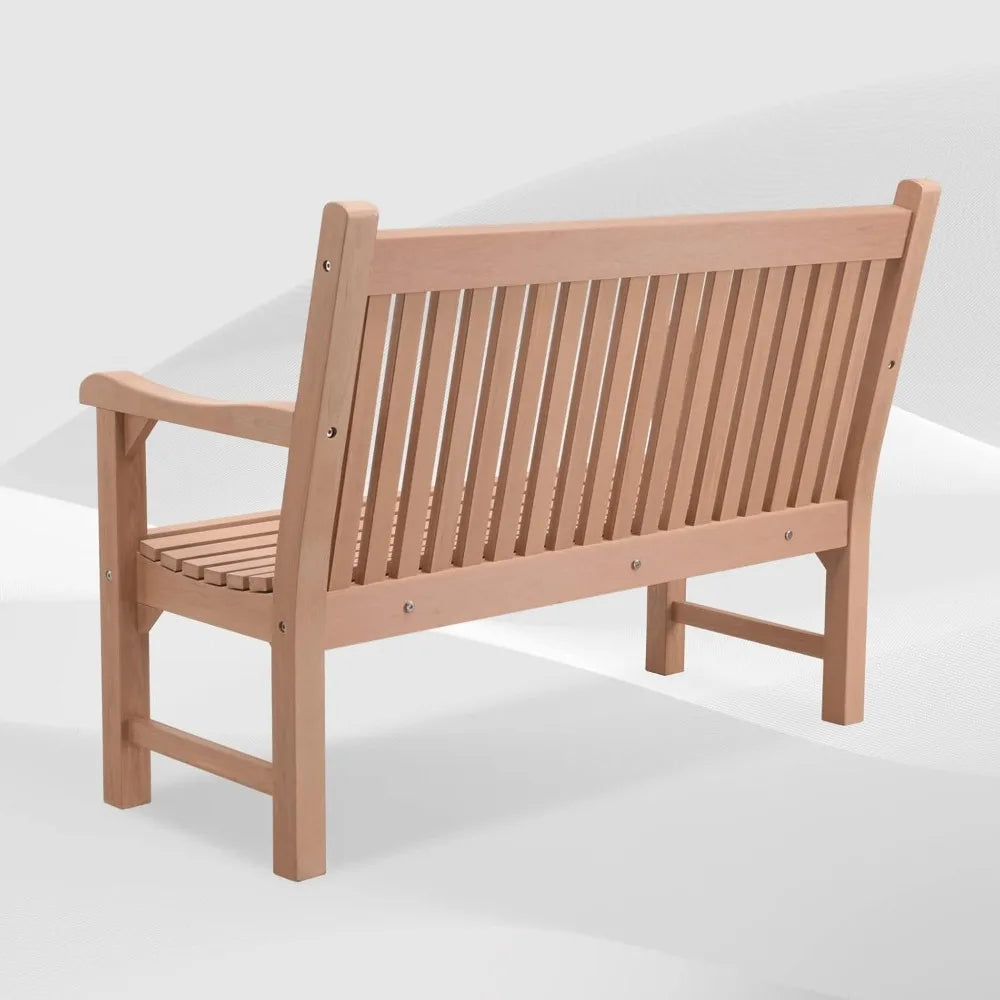 Outdoor 2-Person Bench Weatherproof Poly Lumber Seating
