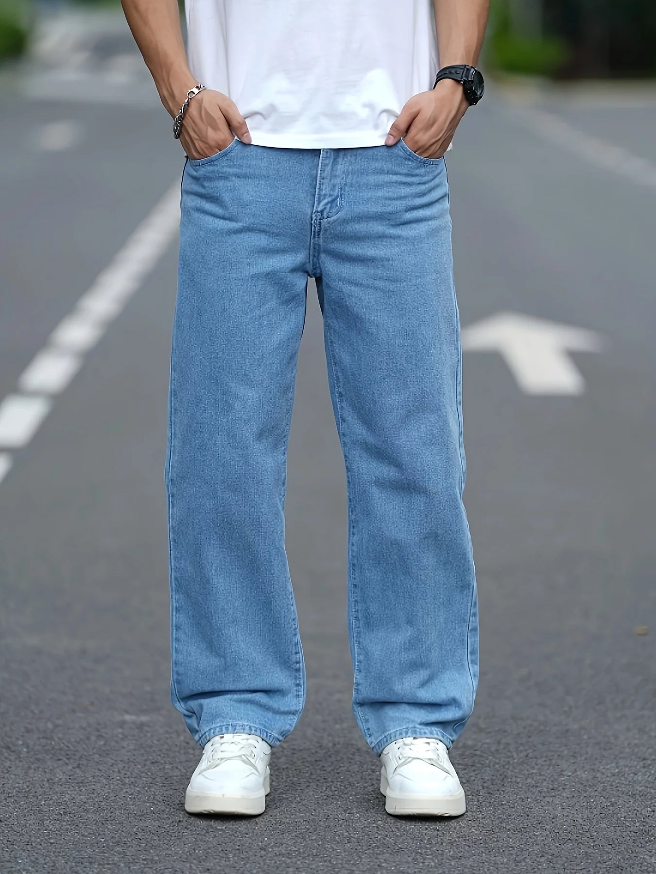 Men's Loose Fit Cargo Jeans Hip Hop Streetwear Style