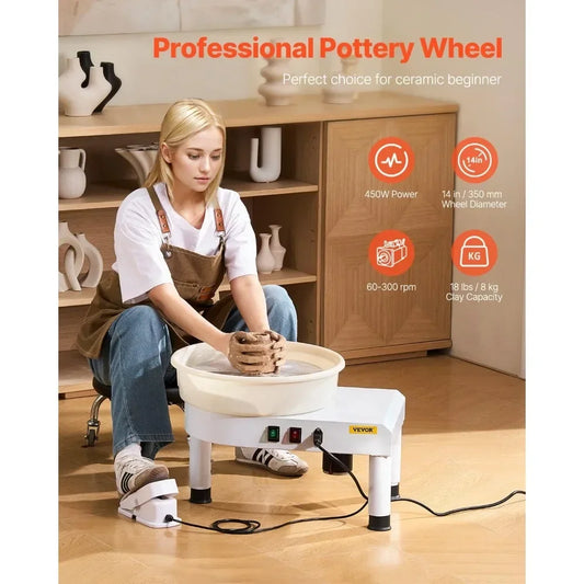 VEVOR 450W Pottery Wheel For Adults With Detachable Basin