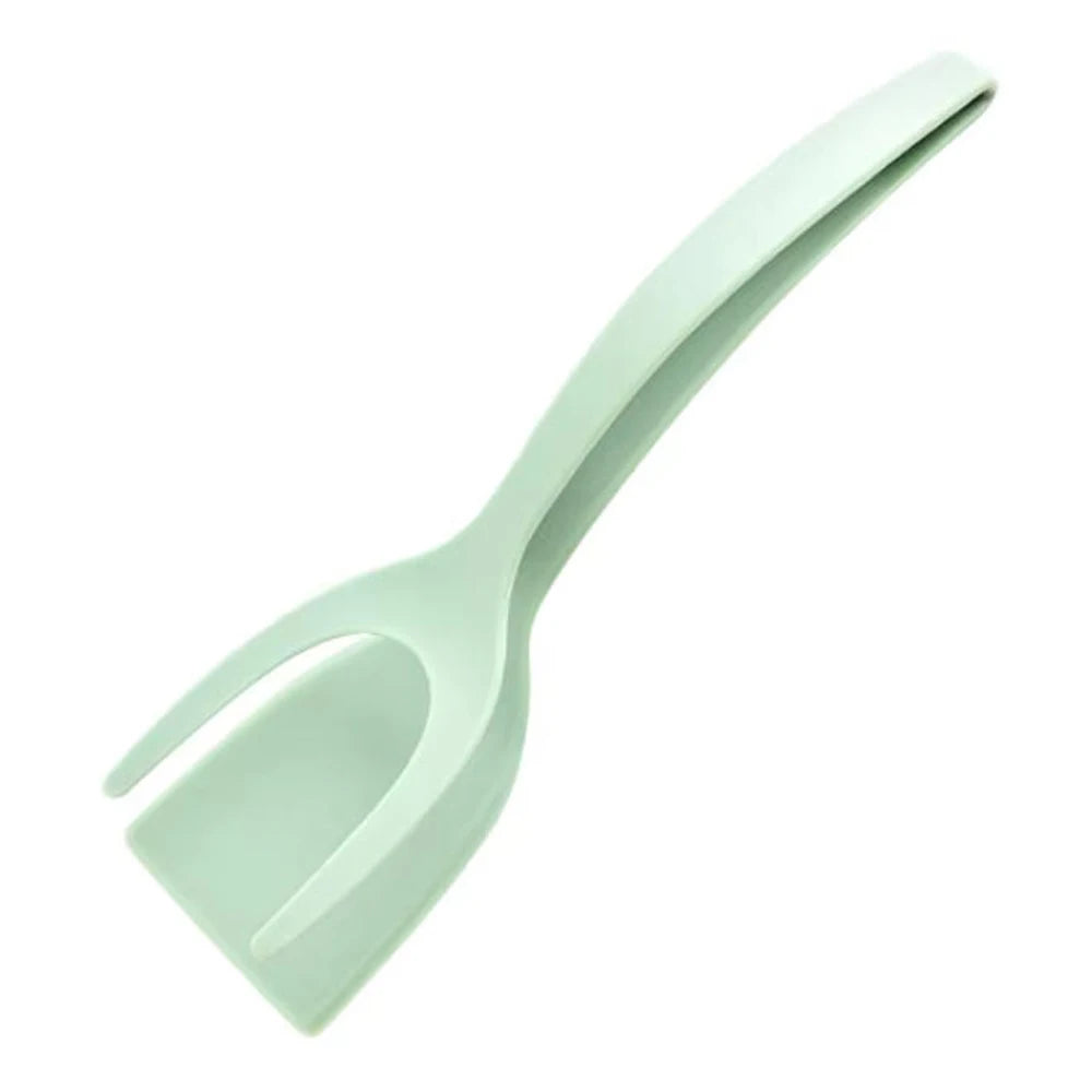 2 in 1 Grip Flip Spatula Clamp Egg Pancake Fish French Toast Omelette Making Non Stick Home Kitchen Cooking Turner Tool by S And B Enterprise
