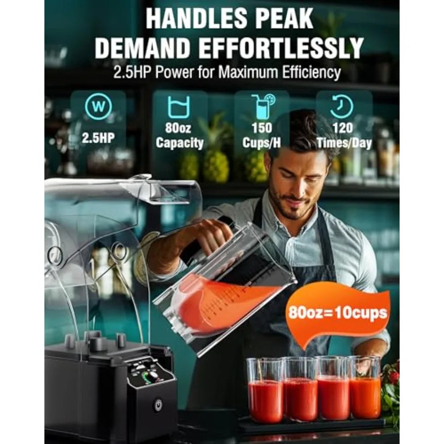 YAO HUI HUANG Professional Commercial Blender 2200W Quiet Enclosure