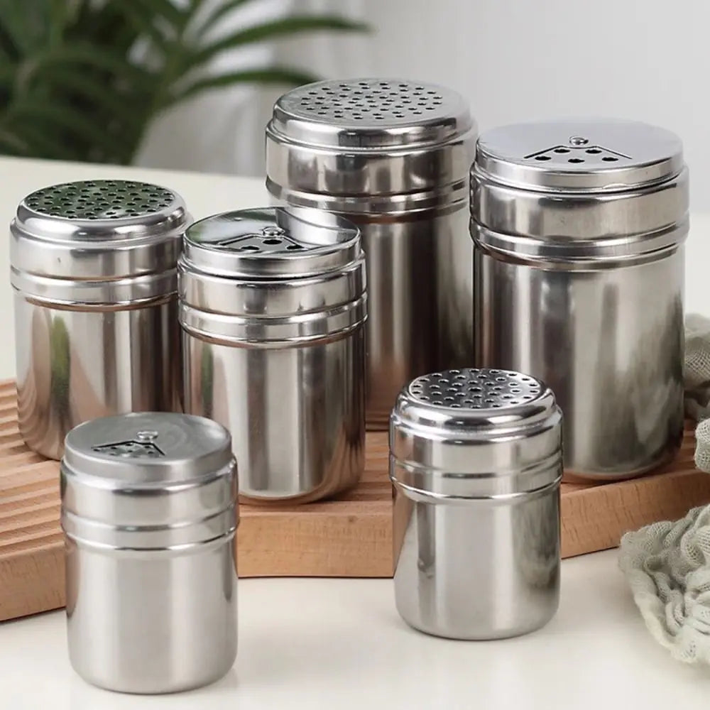 Stainless Steel Spice Jar With Rotating Cover Salt Sugar Shaker by S And B Enterprise