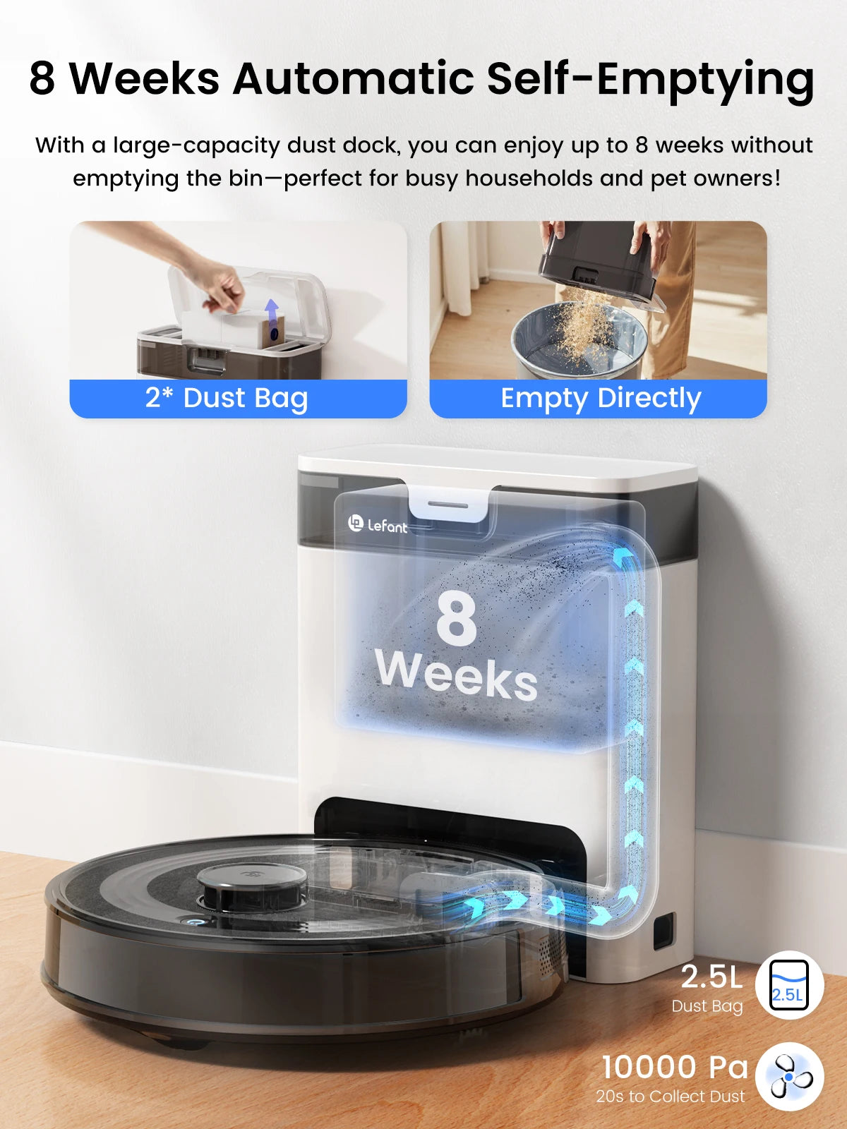 Lefant M2S Pro Robot Vacuum With Mapping And Laser Navigation