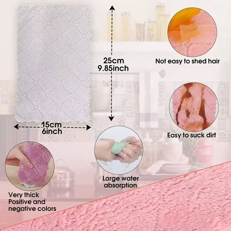 Soft Absorbent Cleaning Rags 10 Pack Reusable Dishcloths Quick Drying by S And B Enterprise