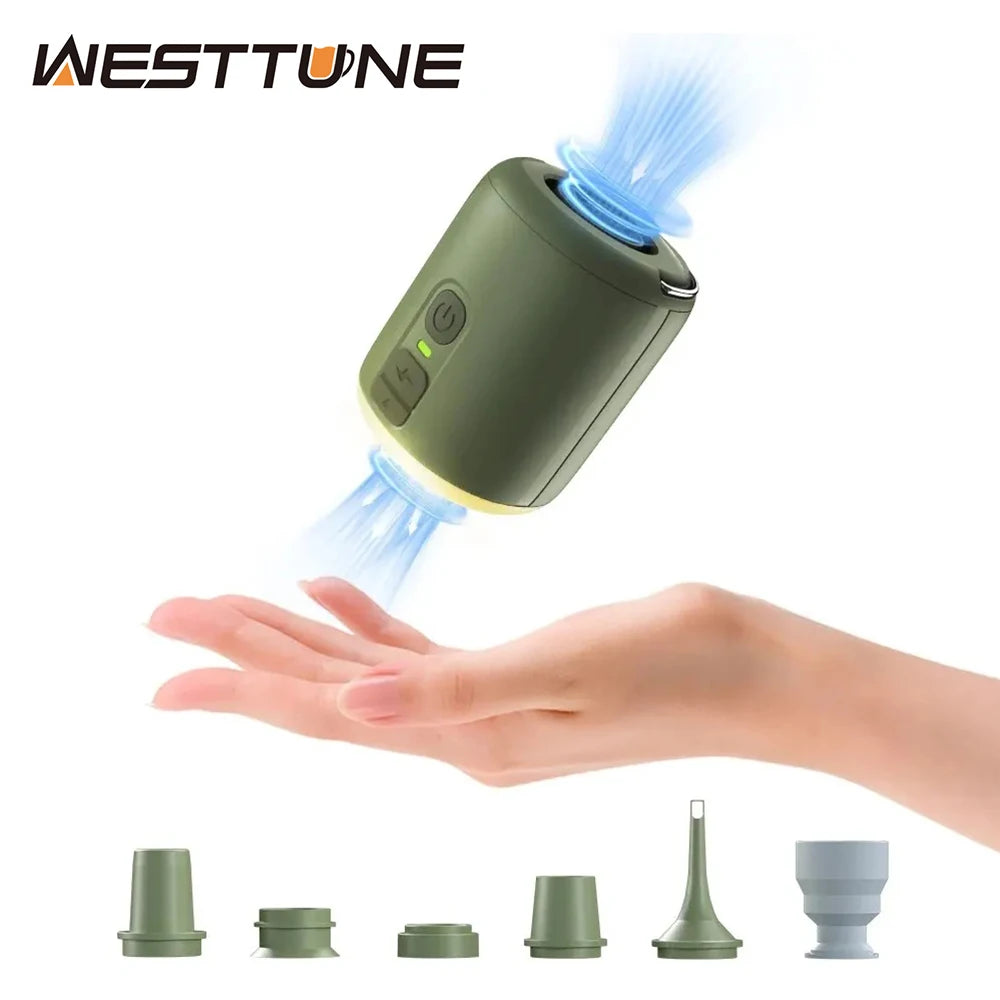 WESTTUNE Tiny Air Pump With Camping Lantern for Inflatable Mats