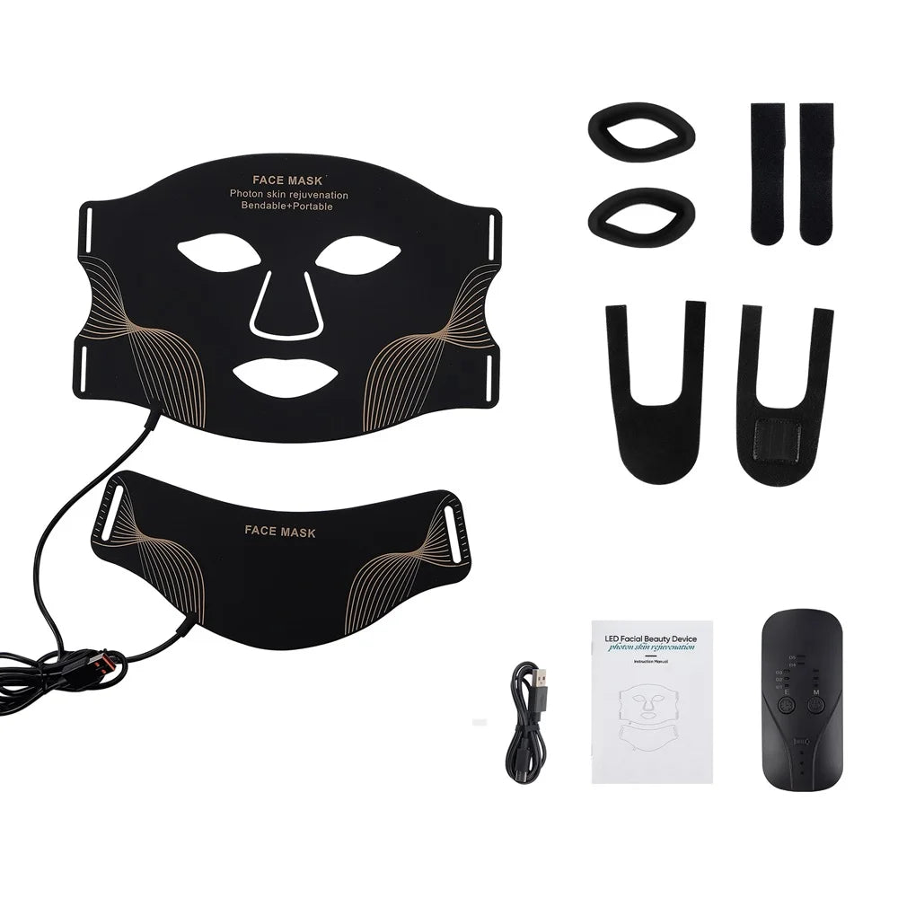 Iebilif Face Neck LED Mask With 7 LED Light Therapy by S And B Enterprise