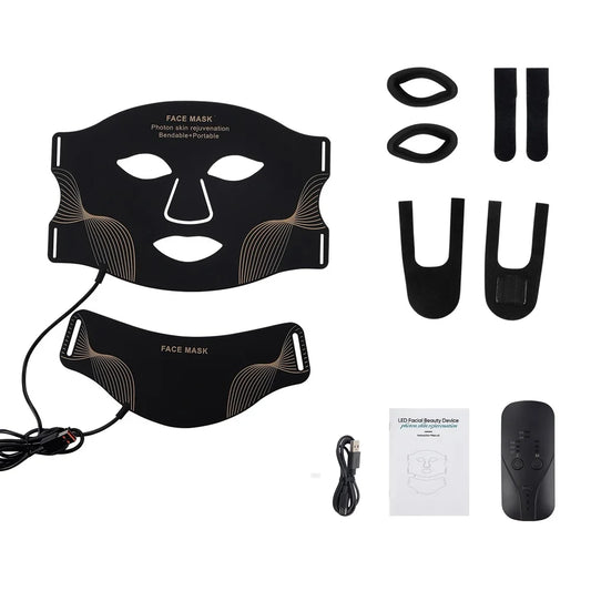 Iebilif Face Neck LED Mask With 7 LED Light Therapy by S And B Enterprise
