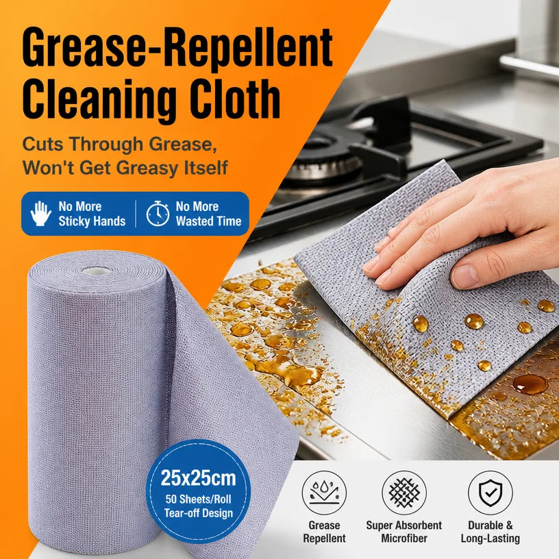 50pcs Non-Stick Oil Dish Cloths, Tear-Off Microfiber Rags, Super Absorbent Kitchen Cleaning Towels for Stove by S And B Enterprise