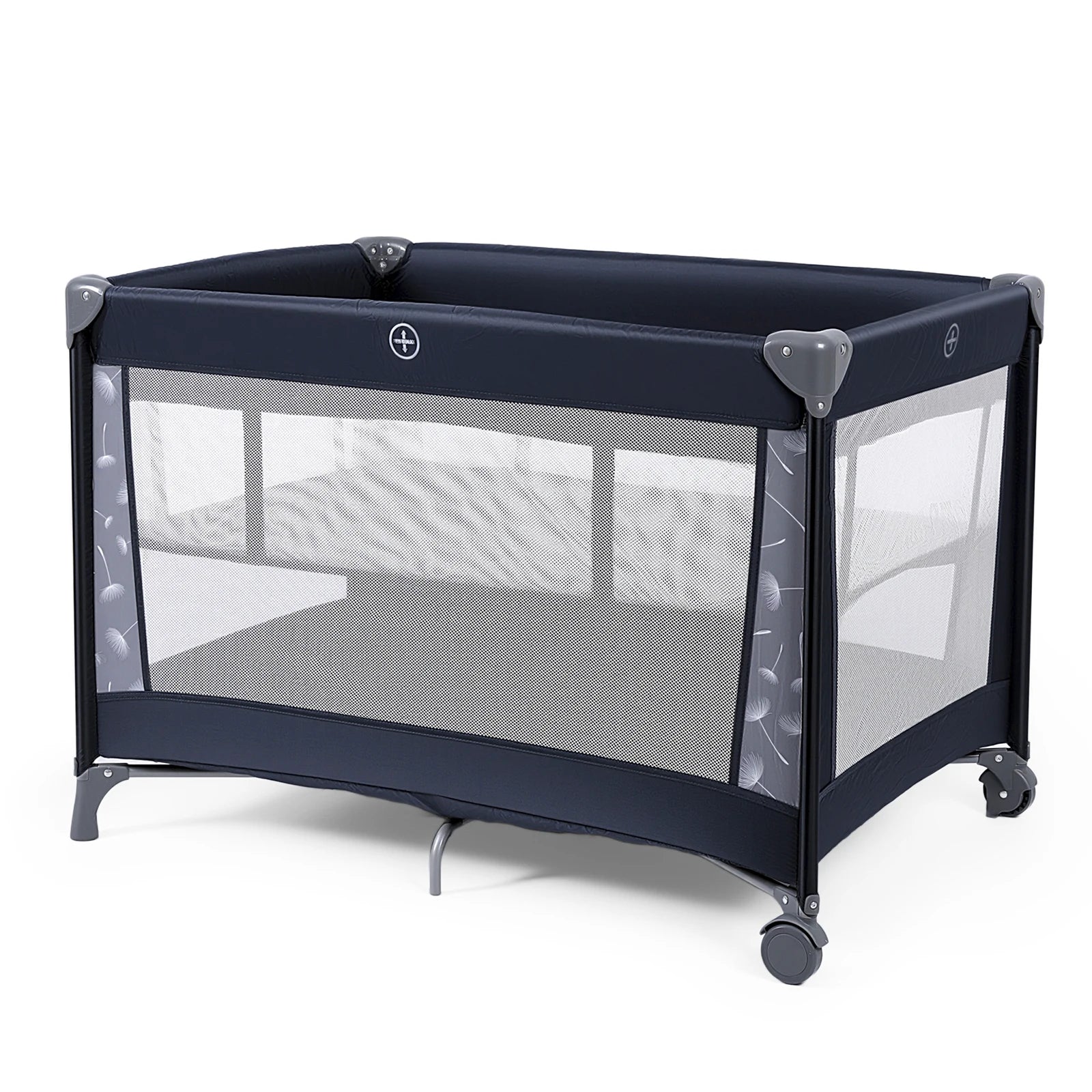 Foldable Travel Cot Set with Soft Mattress, Wheels & Travel Bag, Fast & Compact Folding for Newborn Toddler Indoor Outdoor Use by S And B Enterprise