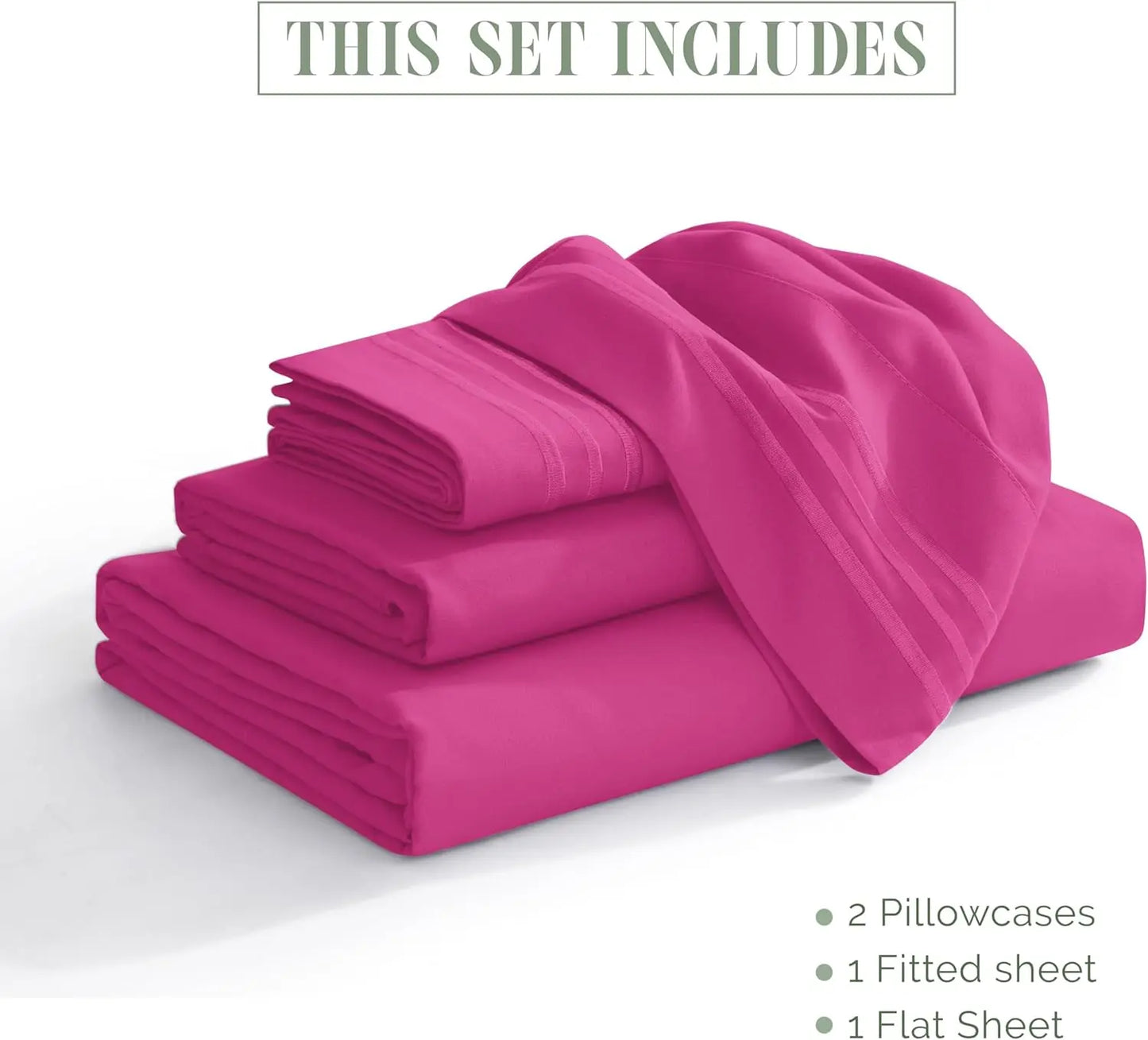 Luxurious Microfiber Bed Sheet Set Wrinkle Resistant