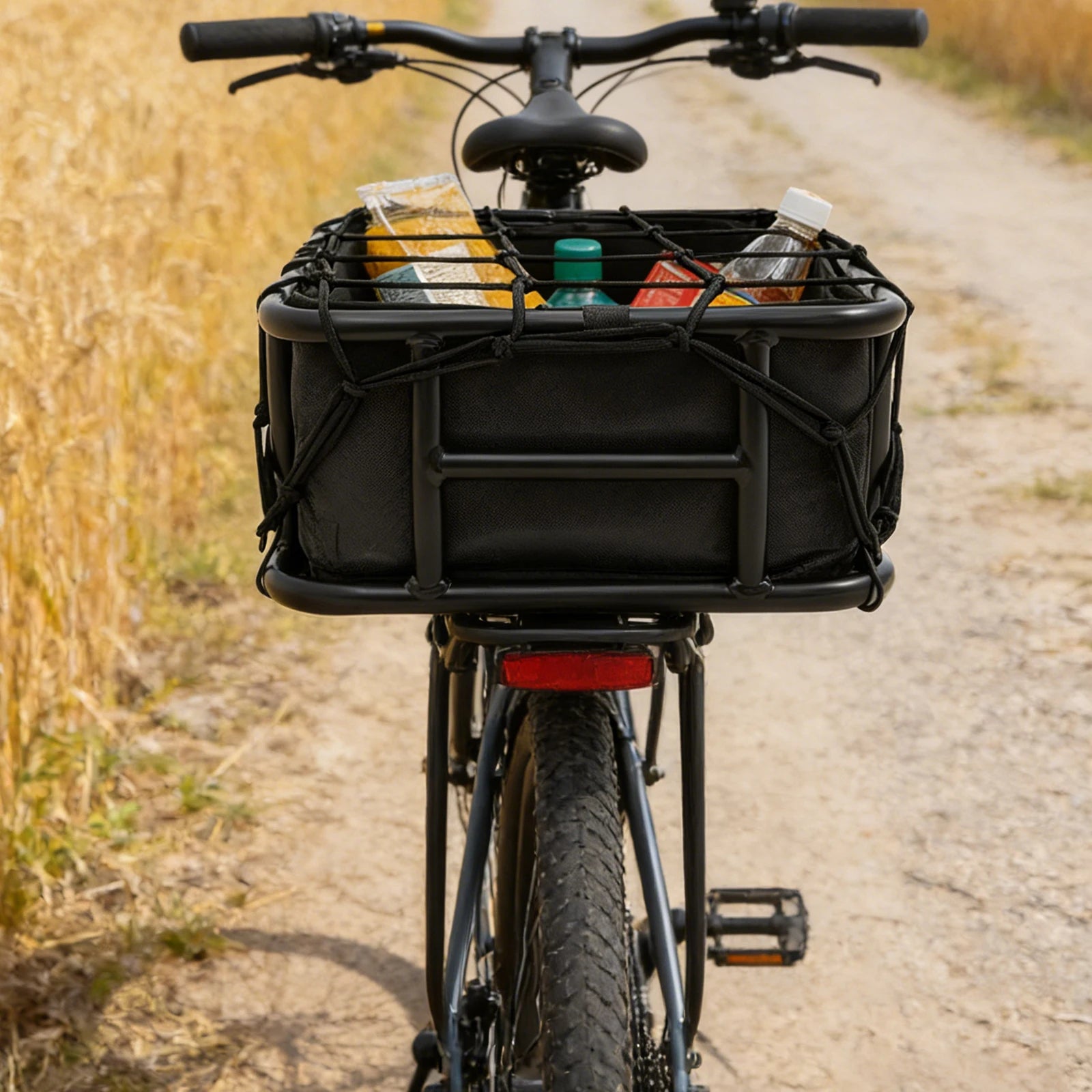 42x32x15cm/32.5x28.5x15cm Bicycle Basket Rear Bike Basket with Luggage Net and Basket Inner Liner 27kg/60 lbs Load-bearing Capacity by S And B Enterprise