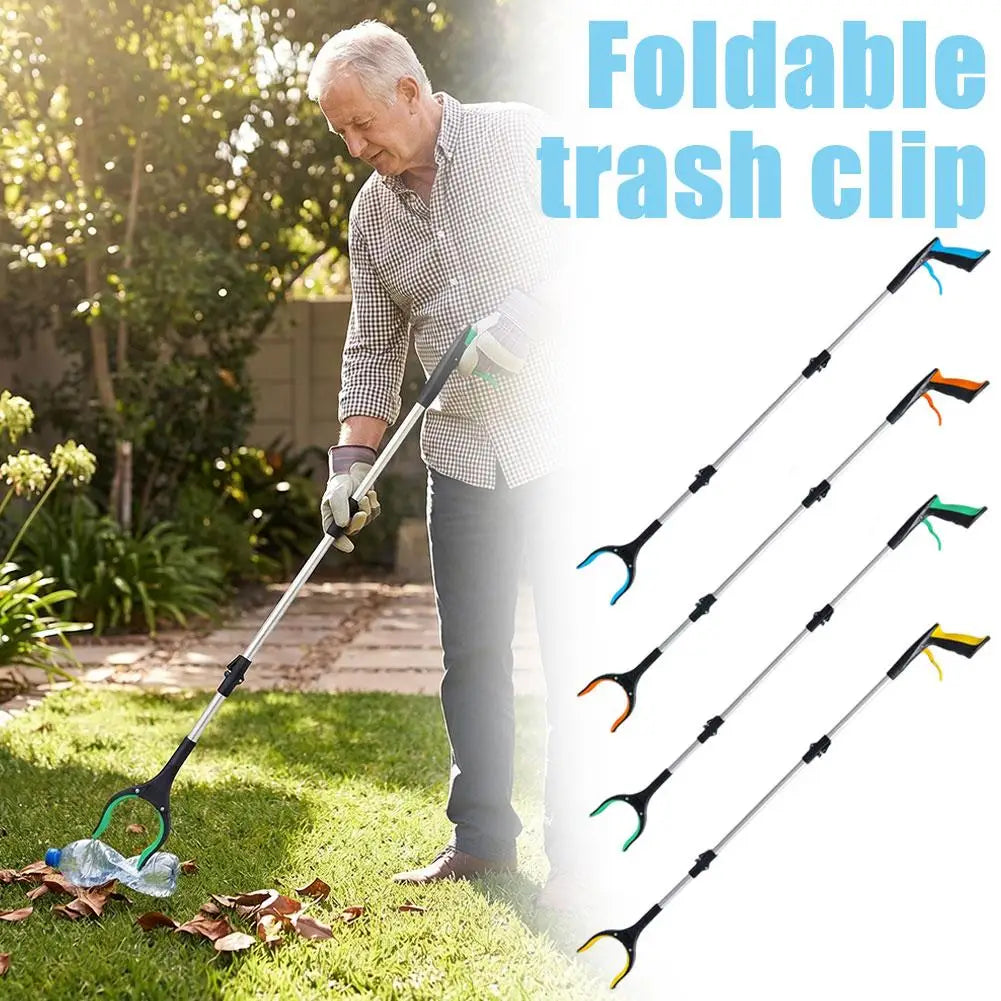 Flexible folding grabber tool trash picker by S And B Enterprise; magnetic reacher with four color variants