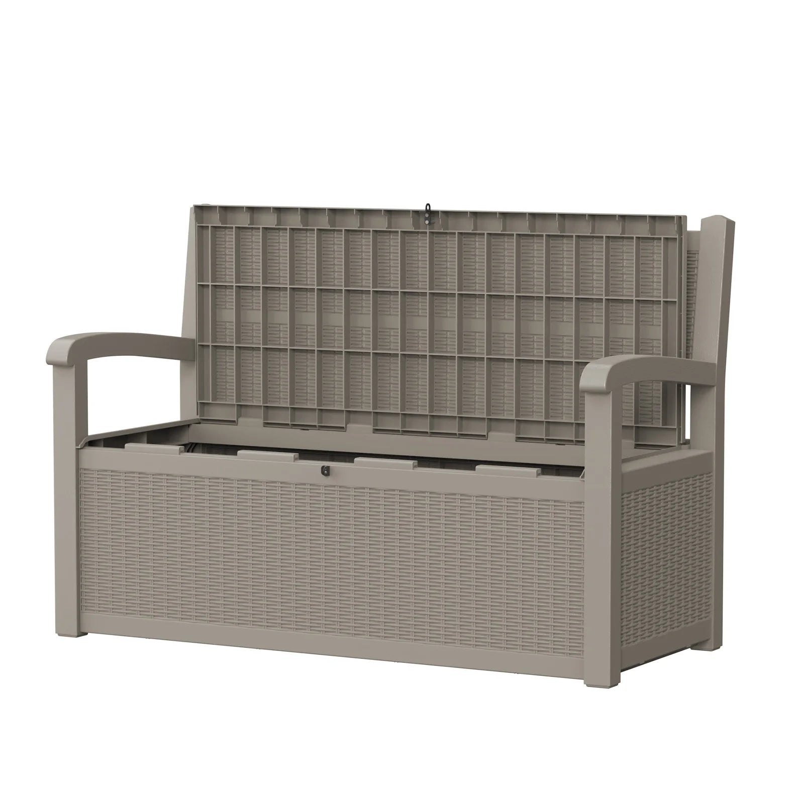 Weatherproof Resin Outdoor Storage Bench With Rattan Look by S And B Enterprise