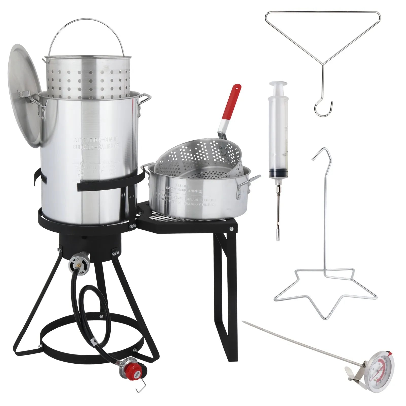 30QT Deep Turkey Fryer Pot 55,000BTU for Outdoor Camping Propane Burner Cooker by S And B Enterprise