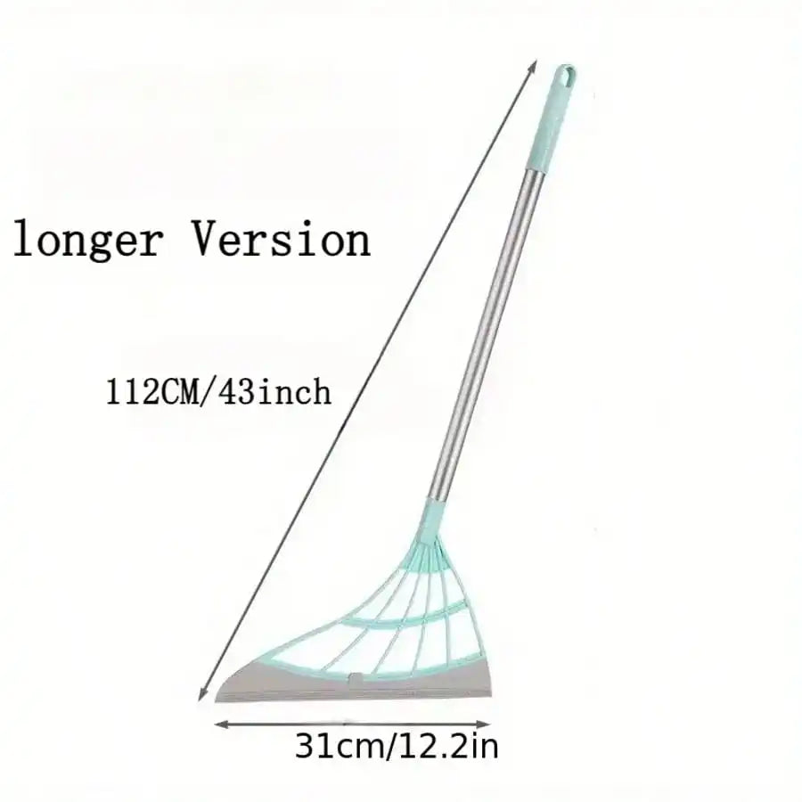 Multifunctional Magic Broom Extended Thickened Edition 112cm/43 Inch Lengten Stainless Steel Handle Rubber Strip Silicone Strip Floor Sweeper Car Wiper Lazy Broom Suitable For: Kitchen/Toilet/Living Room/Bathroom/Car/Sweeping