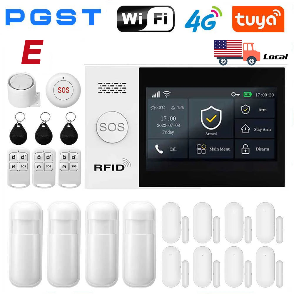 PGST No Monthly Fee Wireless Home Security System 4G WiFi