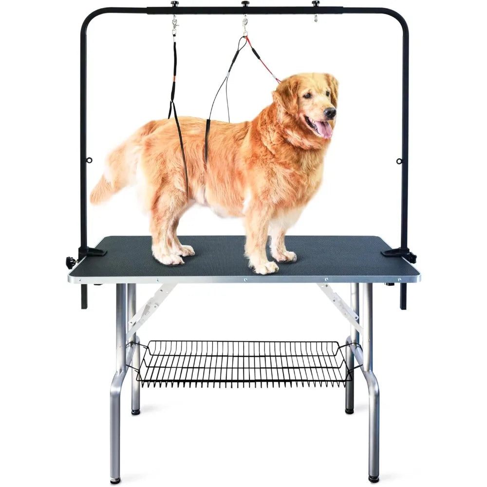US Shipping 46 Inch Dog Grooming Table Professional Adjustable Height Large Pet Wash Station by S And B Enterprise