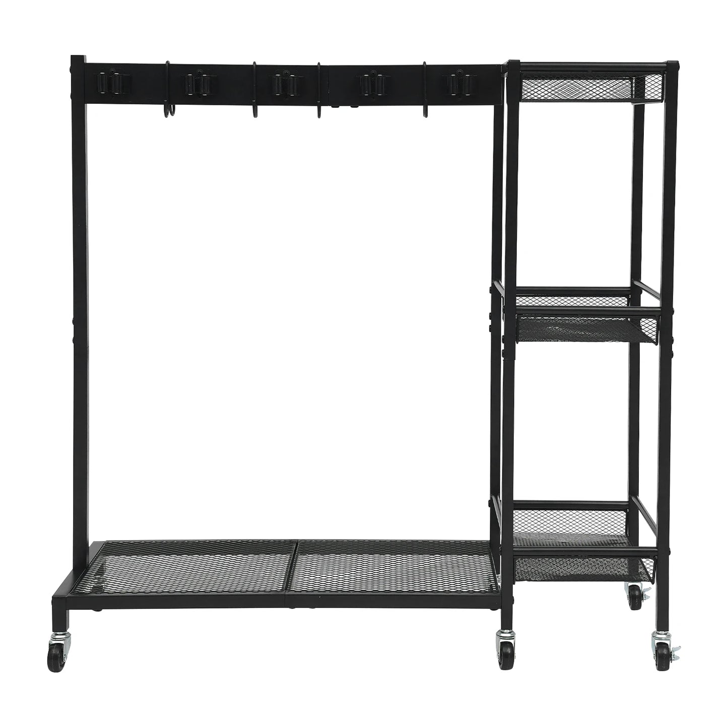 Iron Cleaning Tool Storage Cart On 6 Wheels With Hooks And Shelves by S And B Enterprise