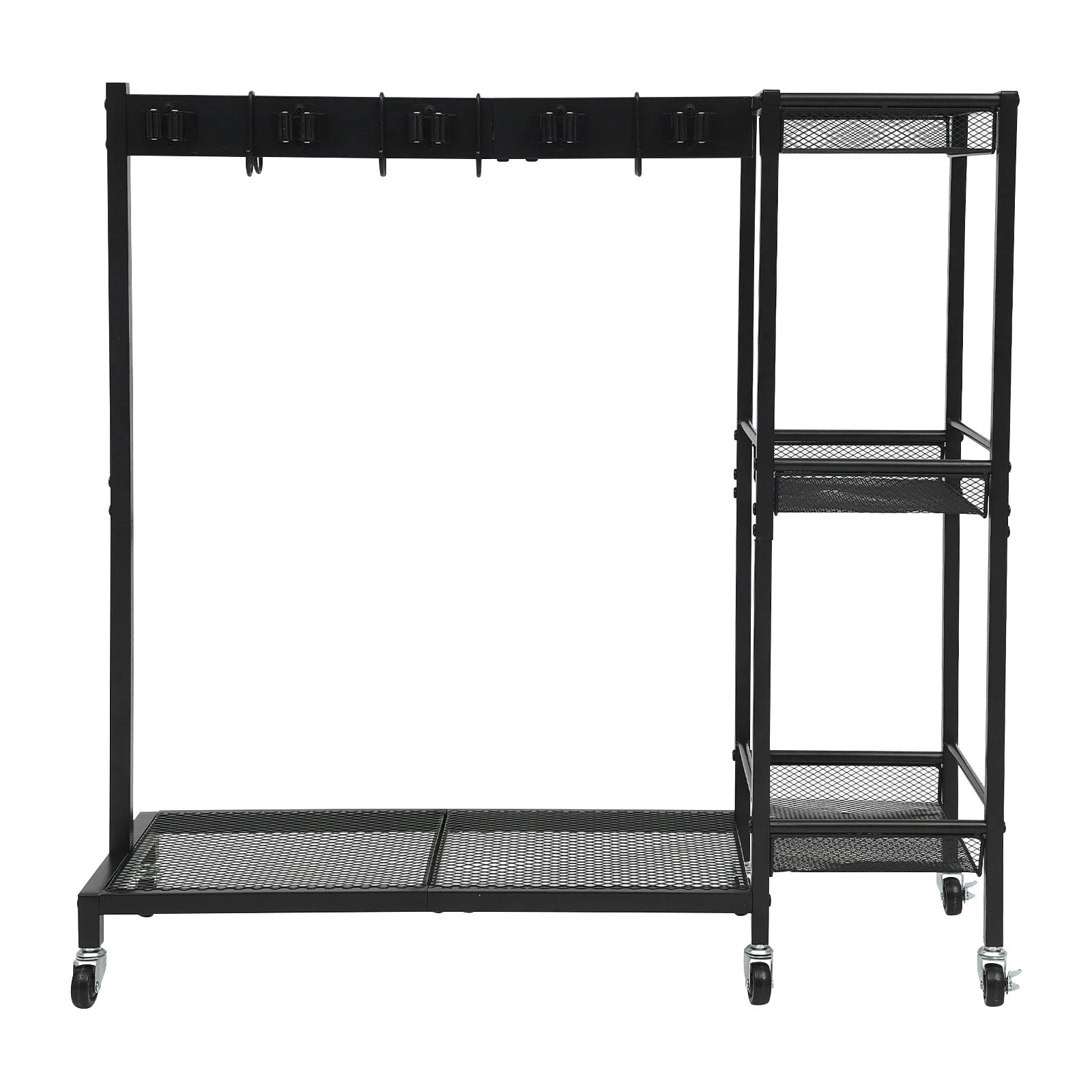 Iron Cleaning Tool Storage Cart On 6 Wheels With Hooks And Shelves by S And B Enterprise