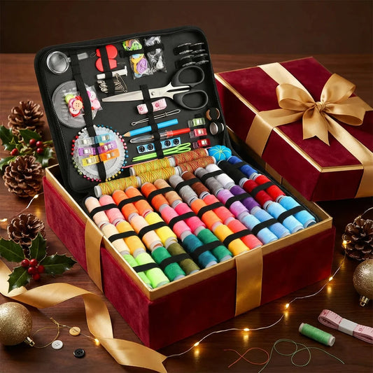 Portable Home Sewing Kit Complete Set With Threads Needles Scissors by S And B Enterprise