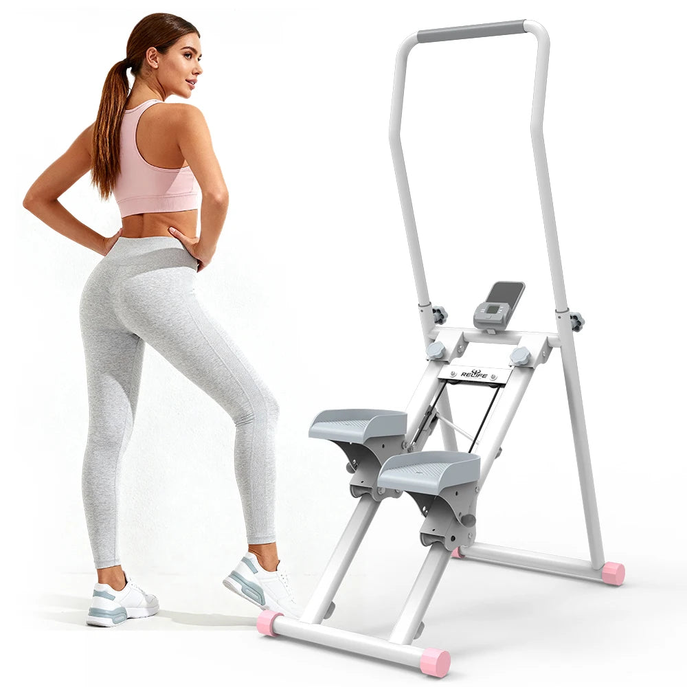 Foldable Stair Stepper For Home Gym With LCD Monitor Pedals by S And B Enterprise