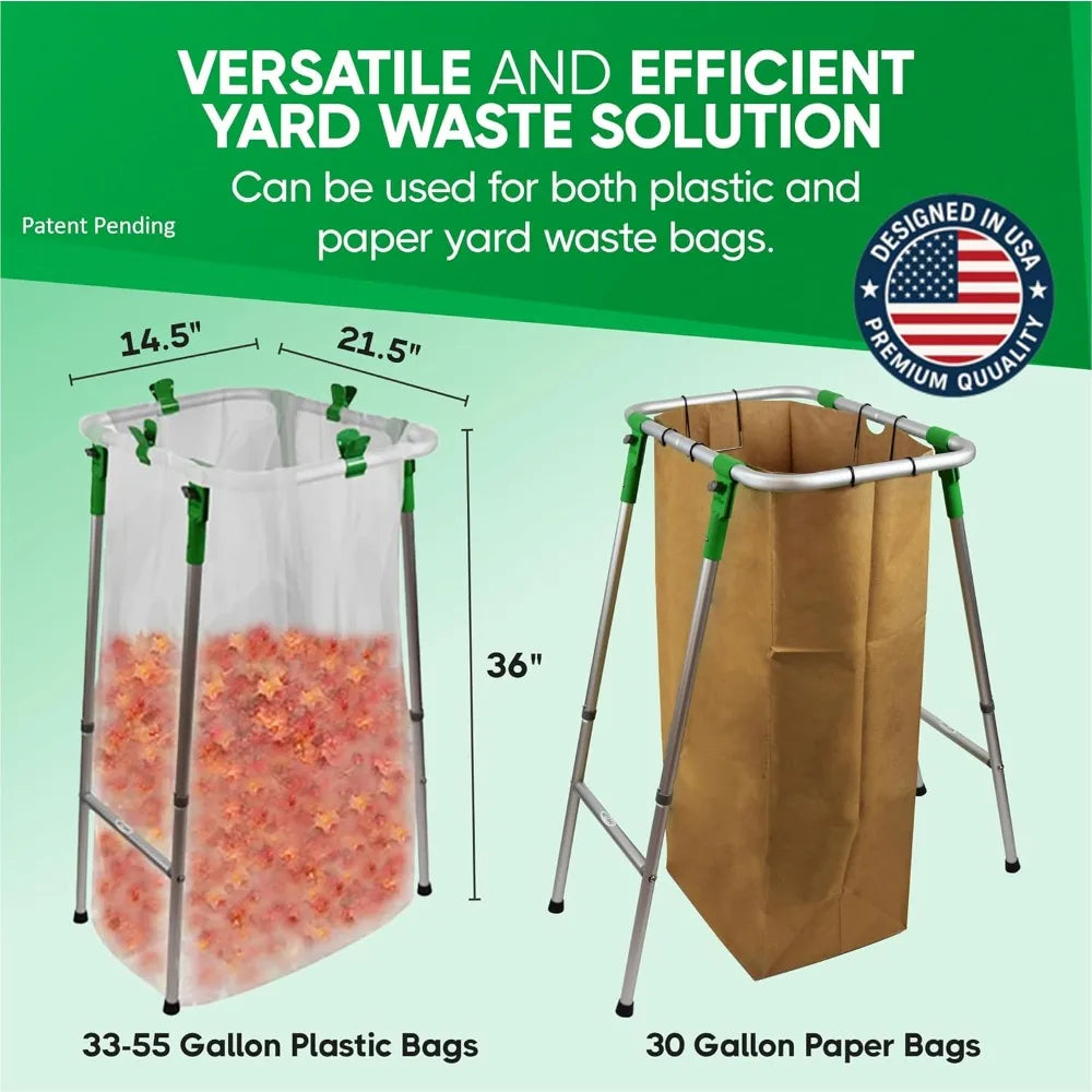 Adjustable Foldable Leaf Bag Holder For Large Bags