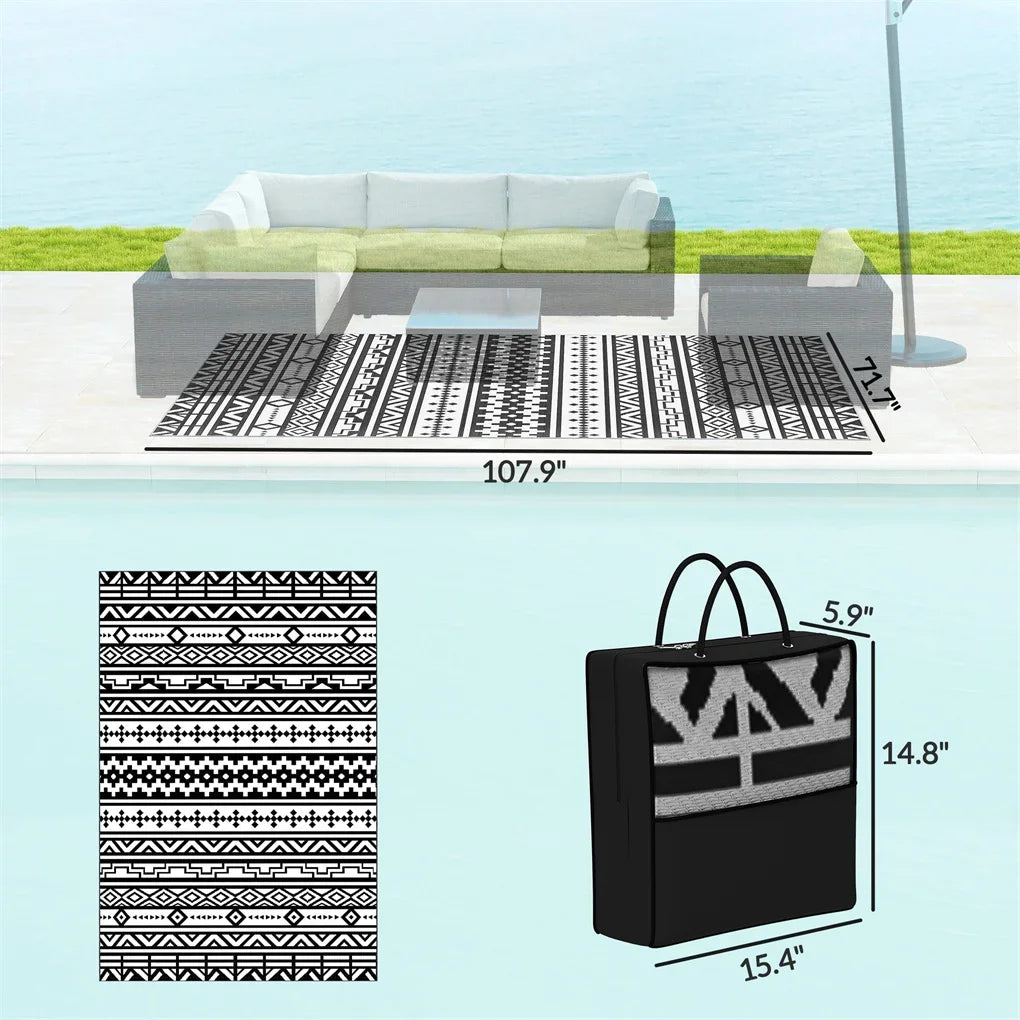 Waterproof Outdoor Rug For Camping And Backyard Reversible Polypropylene Mat by S And B Enterprise