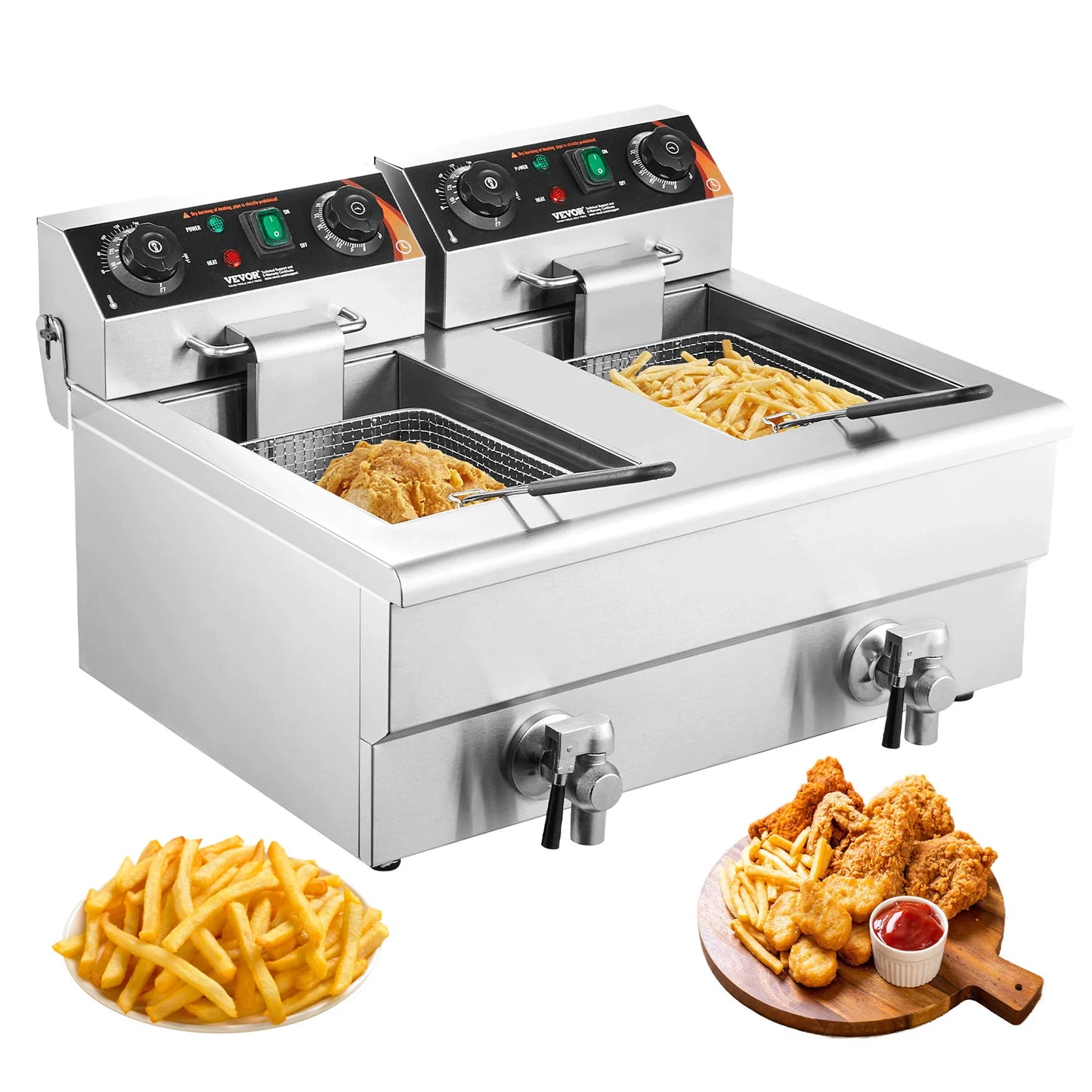 SucceBuy Electric Deep Fryer With Dual Removable Tanks by S And B Enterprise