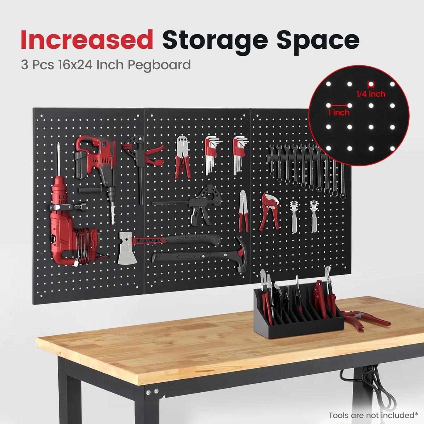 Adjustable Height Workbench With Storage Pegboard And Power Outlets