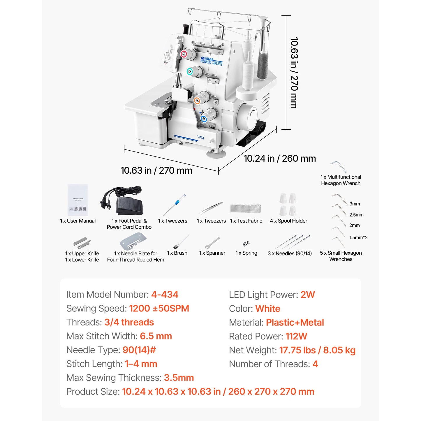 SucceBuy Serger Overlock Sewing Machine 1250 SPM 2-3-4 Thread by S And B Enterprise