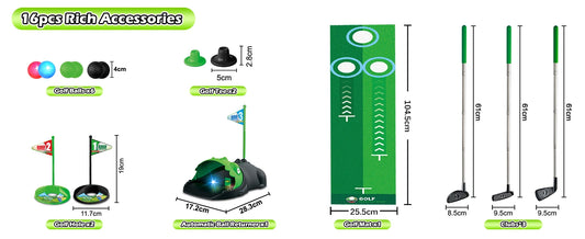 VATOS Kids Toy Golf Set Auto Return Night Light Balls