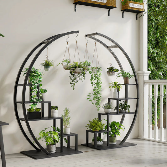 TWISTER.CK 5 Tier Indoor Metal Plant Stand Garden Shelf