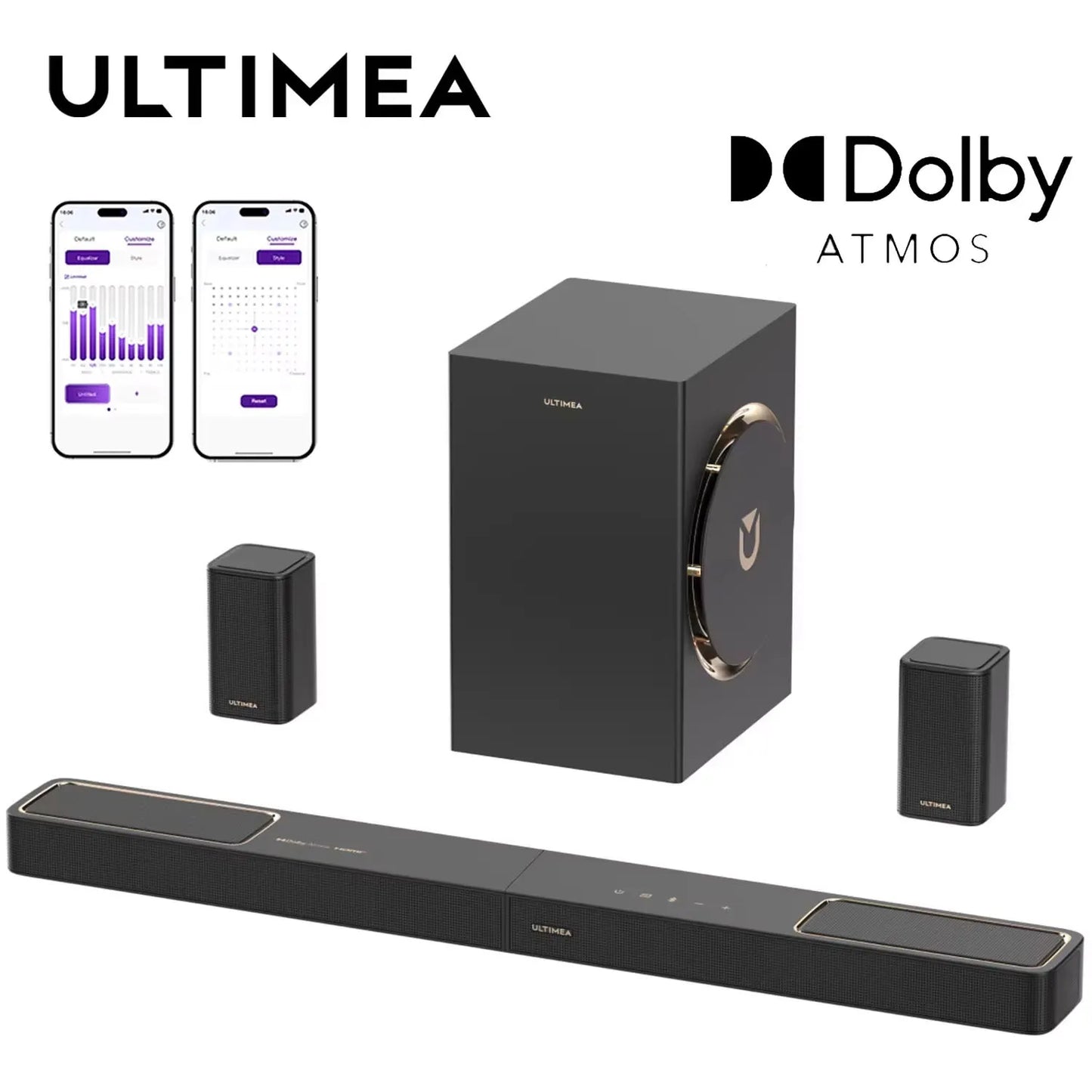 ULTIMEA 460W 5.1.2ch Dolby Atmos Sound Bar With App Control