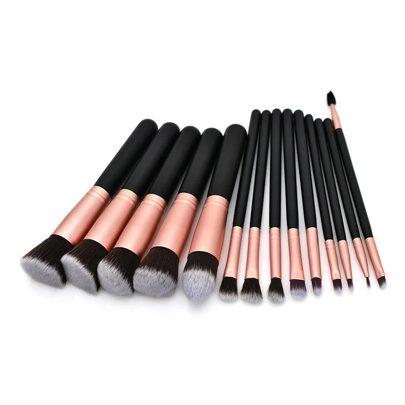 14 Piece Makeup Brush Set For Beginners With Soft Synthetic Bristles