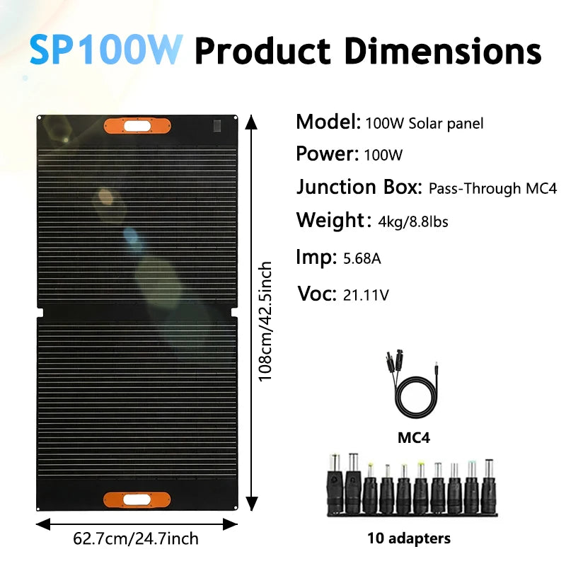 CHUBAN 200W Foldable Solar Panel IP68 Charger For RV Camping