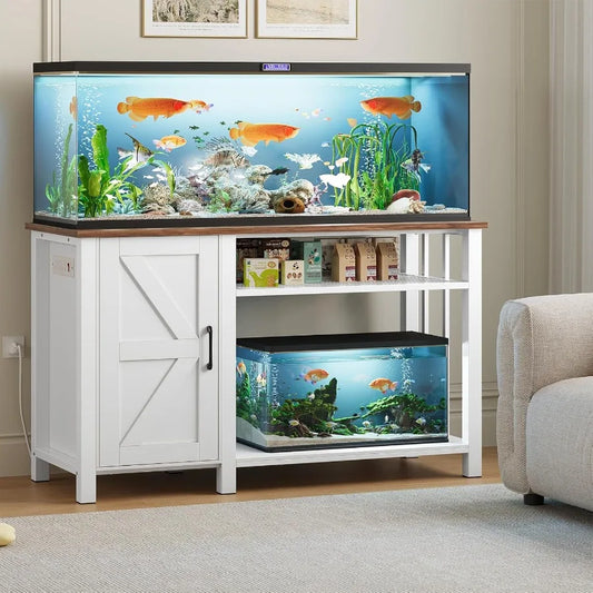 Heavy Duty Aquarium Stand With Builtin Power Outlet And Cabinet