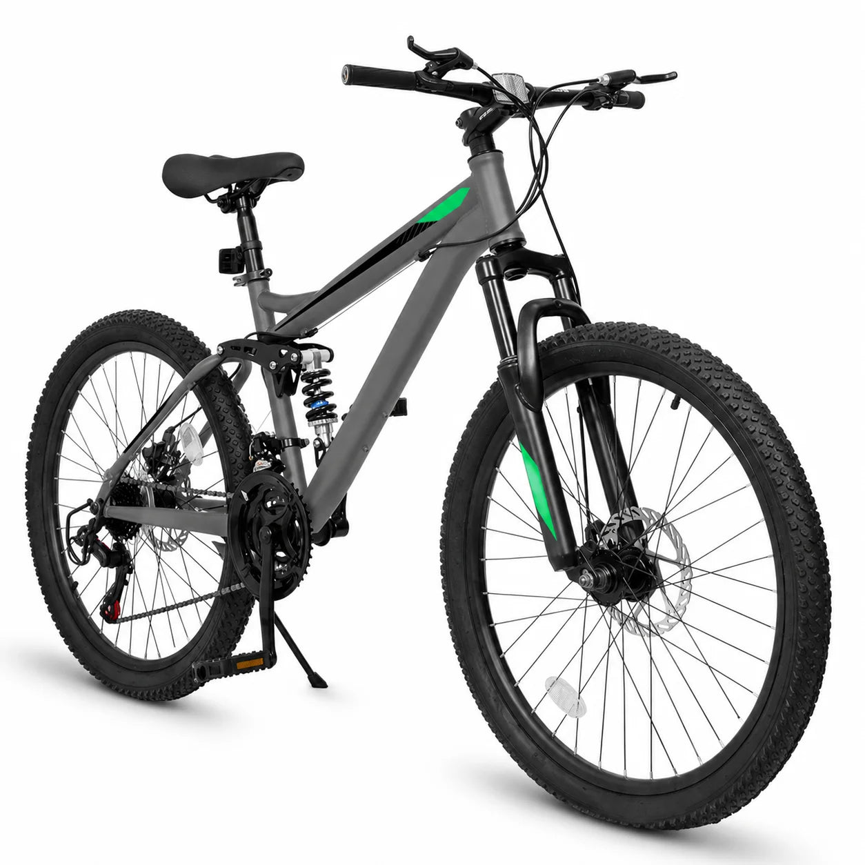 Unisex Full Suspension Mountain Bike 21-Speed With Disc Brakes