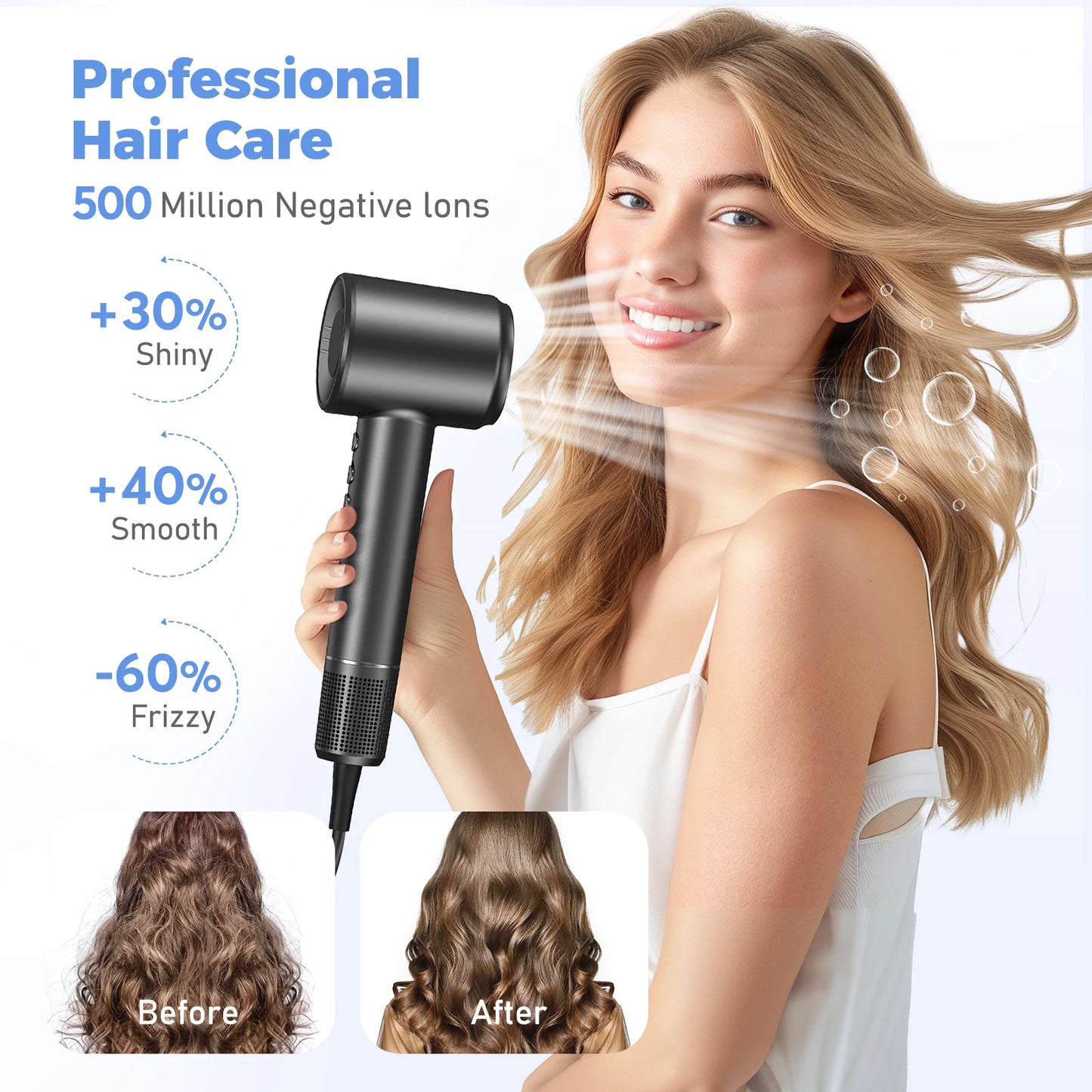 LYSMOSKI 120000 RPM Negative Ionic Hair Dryer Brushless Motor by S And B Enterprise