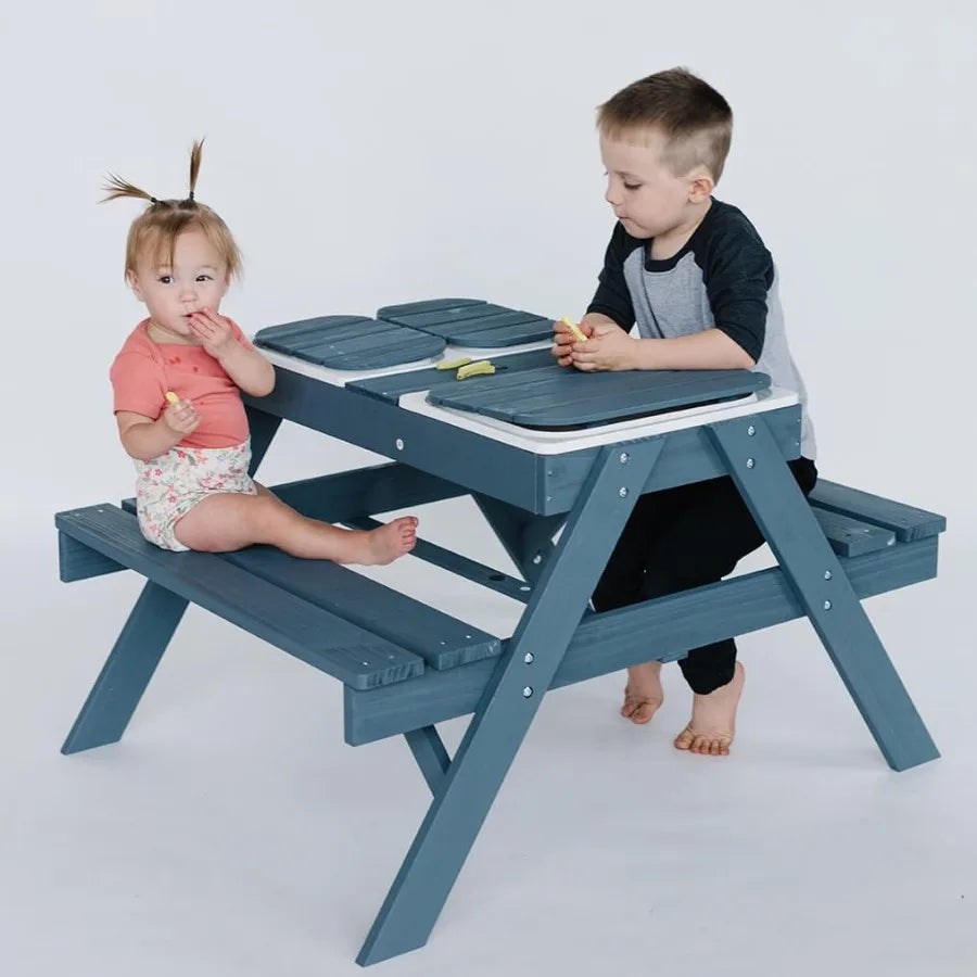 XIUWO 3in1 Kids Picnic Table With Sand Water Sensory by S And B Enterprise