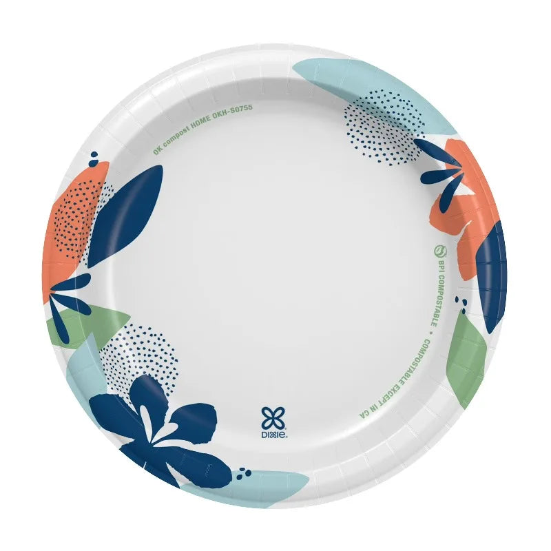 Disposable Paper Plates, 8.5", Multi-Color, 100 Count by S And B Enterprise