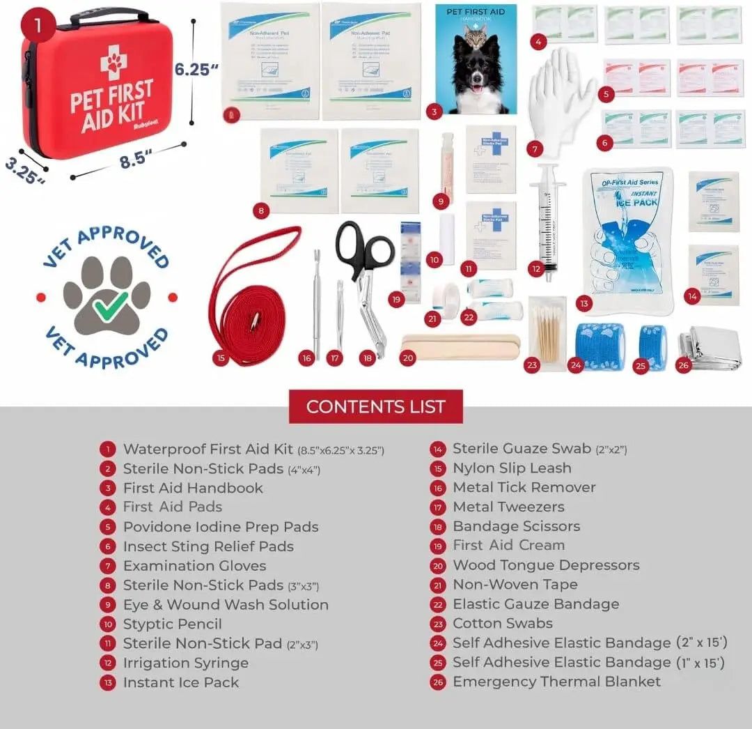 Emergency Pet First Aid Kit For Dogs And Cats Vet Approved Travel Case