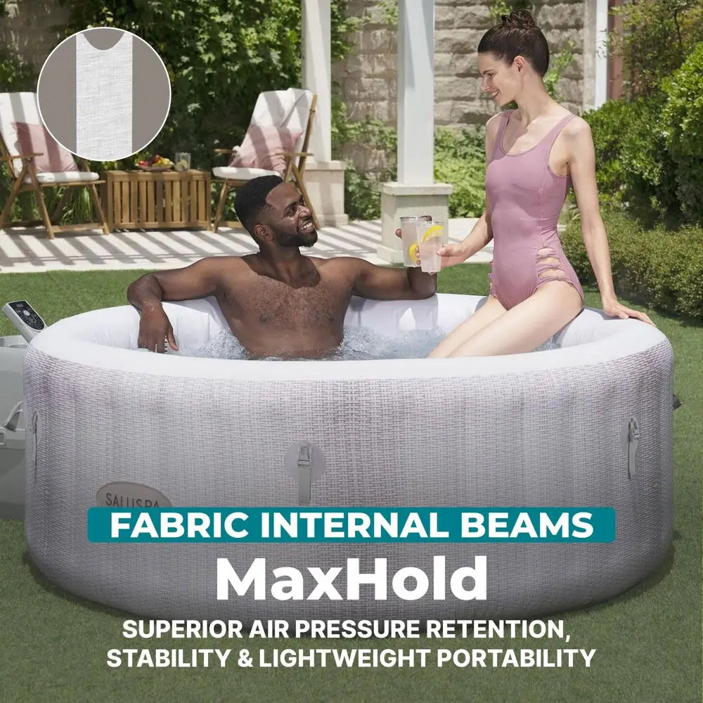 SaluSpa Cancun Inflatable Hot Tub Round With 120 Air Jets by S And B Enterprise