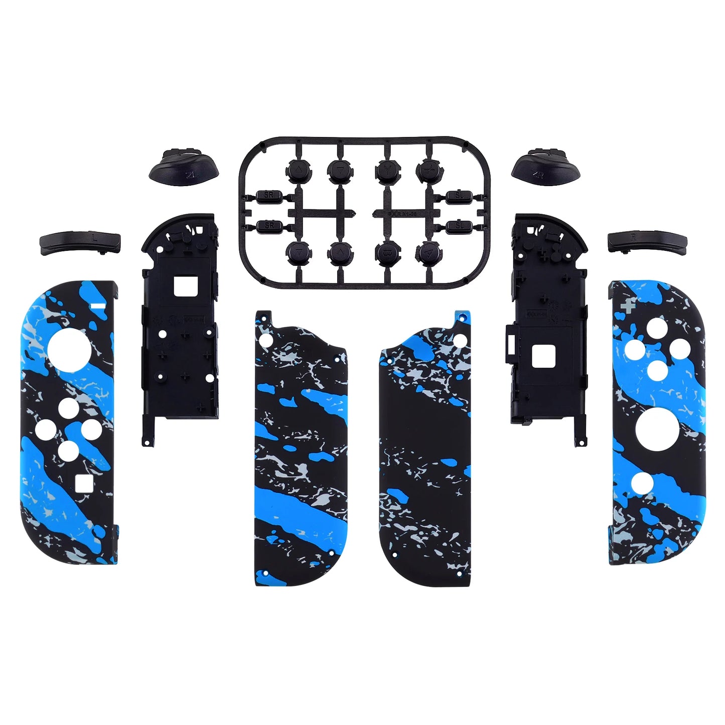 eXtremeRate Custom Patterned Controller Housing Shell Case with Full Set Buttons for NS Switch JoyCon & OLED Joycon - Wood Grain by S And B Enterprise