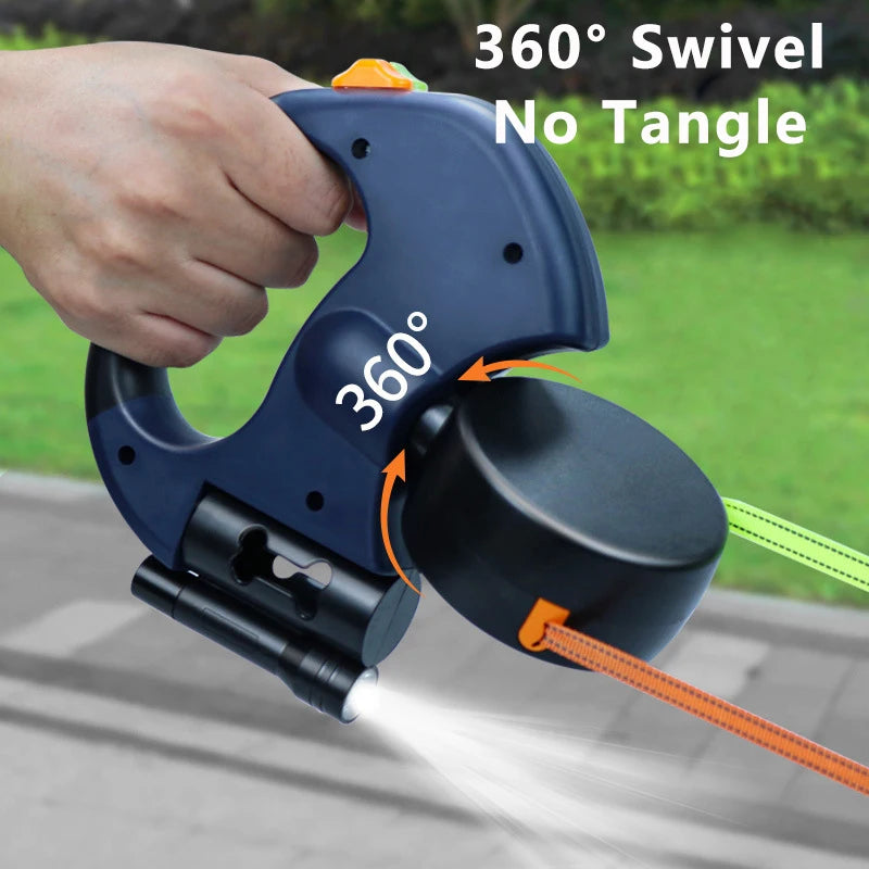 NONECN Auto Retractable Double-Ended Dog Leash With LED Flashlight
